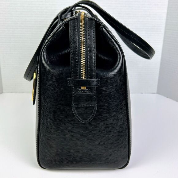 Ralph Lauren Sabine Dome Satchel Shoulder Bag Black Leather Gold HW Luxury Purse - Picture 4 of 16